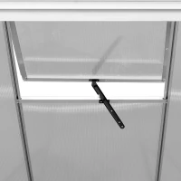 Outsunny 6 x 4FT Aluminum Lean to Greenhouse Garden Sun room Warm House Enclosure with Sliding Door and Top Window(m-8)