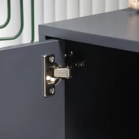 HOMCOM Dulap de pantofi de intrare cu scaun captusit, raft deschis si dulap, pentru 4 perechi de pantofi, lemn si metal, 80x33x49cm, gri(m-7)