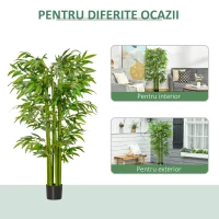 HOMCOM planta artificiala de bambus, cu ghiveci, 160cm, verde(m-6)