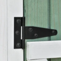 Outsunny Small Shed, Wooden Garden Shed with Flexible Table, Hooks and Ground Nails, Lockable Tool Shed with Asphalt Roof, 140 x 75 x 157cm, Green(m-8)