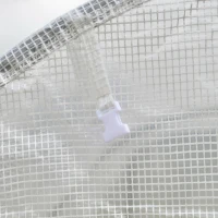 Outsunny 4L x 2W x 2H M Walk-in Polytunnel Greenhouse Outdoor Greenhouse with 2 Roll-Up Zipper Doors & 6 Windows, 25mm Diameter Galvanised Steel Frame, White(m-8)