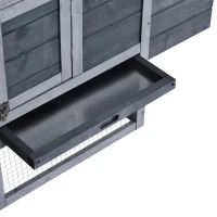 PawHut Coteț prefabricat din lemn pentru 2 găini cu gard și cuibar pentru ouat, 150.5x54x87cm(m-9)