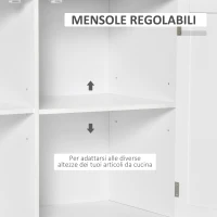 HOMCOM Carrello da Cucina Multiuso in Legno con 2 Cassetti, 104x46x91cm - Bianco(m-6)