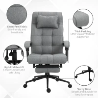 Vinsetto Ergonomic Office Chair w/Armrest Light Grey(m-7)