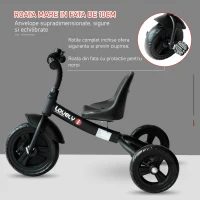 Homcom Tricicleta Copii – Metalica cu Claxon & Rotite Ajutatoare(m-5)
