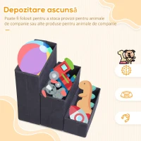 PawHut scara captusita, cu sertare, 40x54x48cm, negru+maro(m-6)