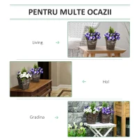 Outsunny ghiveci flori artificiale de Phalaenopsis, 26x26x45cm(m-6)