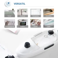 HOMCOM Mop electric cu aburi cu 11 accesorii, rezervor 450 ml, 1330 W – alb(m-6)