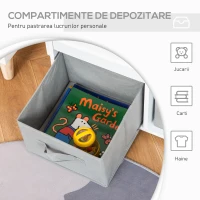 HOMCOM banca pentru copii 2 in 1, 60x43x57cm, alba(m-5)