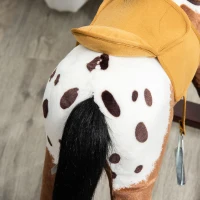 HOMCOM Children Plush Rocking Horse W/Sound-Dark Brown(m-11)