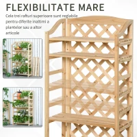 Outsunny Raft pentru Plante Pliabil cu 4 Rafturi Reglabile din Lemn(m-4)