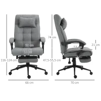 Vinsetto Ergonomic Office Chair w/Armrest Light Grey(m-3)