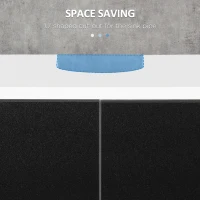 kleankin Modern Under Sink Storage Cabinet, Bathroom Sink Cabinet with Adjustable Shelf and Solid Wood Legs, U-Shape Cut, Black and White(m-4)