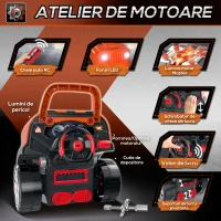 HomCom Cabina de camion, jucarie cu motor si 61 de accesorii, 3-5 ani(m-8)