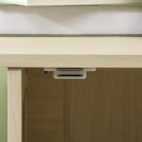 PawHut Katzentoilette, Katzenhaus, magnetische Seitentür, hängender Spielball, Bodenabstand, Eichenoptik, 80 x 48 x 55cm(m-9)