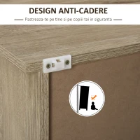 HomCom dulapior cu rafturi, 72x55x76 cm, lemn natural(m-5)