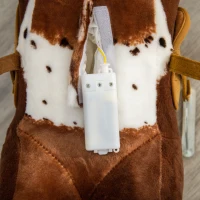 HOMCOM Children Plush Rocking Horse W/Sound-Dark Brown(m-12)