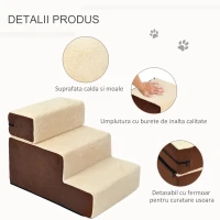 PawHut Scarisoara pentru Caini – 3 Trepte Moale & Antialunecare(m-5)
