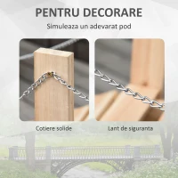 Outsunny Punte de Gradina in Lemn Impermeabil cu Pasarela Arcuita pentru Iaz(m-4)