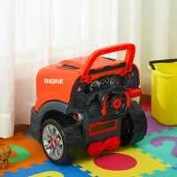 HomCom Cabina de camion, jucarie cu motor si 61 de accesorii, 3-5 ani(m-6)