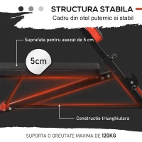 Homcom Banca Fitness Reglabila – Negru/Rosu pentru Antrenament Complet(m-6)