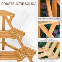 Outsunny suport ghivece, tip scara, 3 rafturi(m-7)