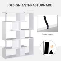 Homcom Mobilier Librarie cu 5 rafturi 12x28,6x160cm(m-7)