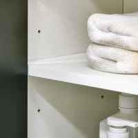 kleankin Freestanding Tall Bathroom Storage Cabinet, Floor Tallboy Cupboard Unit with Adjustable Shelves and Door Cabinet, White(m-8)