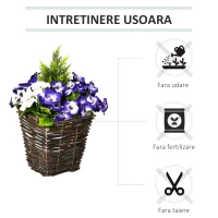 Outsunny ghiveci flori artificiale de Phalaenopsis, 26x26x45cm(m-7)