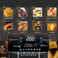 HOMCOM friteuza cu aer cald 8 in 1 de 6,5 L, Air Fryer 1700 W(m-7)