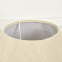 HOMCOM Nautical Style Table Lamp with Fabric Lampshade, Twisted Rope Bedside Lamp for Bedroom, Study Room, Living Room, Beige(m-10)