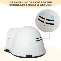 PawHut Cusca de Exterior pentru Caini de Talie Mica in Forma de Iglu cu Usa(m-6)