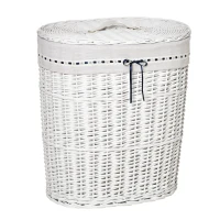 Homcom Cos Rufe din Rachita Alba – Cu Capac & Sac Lavabil(m-1)