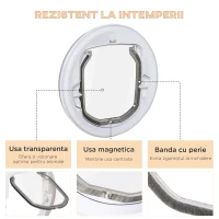 PawHut usa batanta pentru pisici, Φ30x4 cm, alba(m-7)