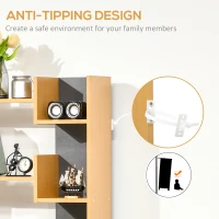 HOMCOM 6-Tier Bookcase, Freestanding Bookshelf with 11 Open Shelves, Modern Dsiplay Storage Unit for Study and Home Office, Natural(m-6)