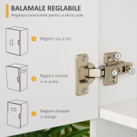 Homcom Bufet Lemn Alb – 2 Dulapuri, 3 Sertare & Raft Deschis(m-6)