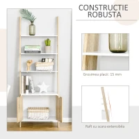 Homcom Biblioteca Stil Nordic Rafturi + Dulap(m-4)