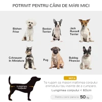 PawHut Canapea pentru câini și pisici, din catifea, cu bază metalică, 63.5x43x24.5cm – gri închis(m-4)