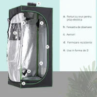Outsunny Cort Cultivare Hidroponica 60×60×140 cm – Grow Tent Compact(m-6)