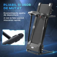 HomCom Bandă alergare Electrică cu Ecran LCD Pliabilă pentru Antrenament Acasă 500W 0,75 HP, Negru(m-5)