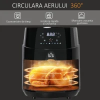 HOMCOM friteuza cu aer cald, 28x35,1x33 cm, Air Fryer 1500 W, negru(m-5)