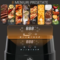 HOMCOM friteuza cu aer cald, 28x35,1x33 cm, Air Fryer 1500 W, negru(m-7)