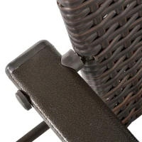 Outsunny 4-delig Poly rotan stoelen opvouwbare tuinstoel met rugleuning buiten staal(m-8)