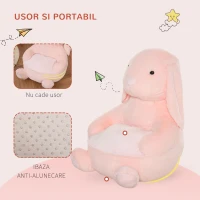 HOMCOM fotoliu in forma de iepuras, pentru copii, 60x55x59cm(m-6)