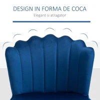 HOMCOM Set 2 Scaune Moderne si Capitonate pentru Salon 57x58x88cm Albastru(m-5)