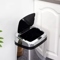 HOMCOM KOSZ NA ŚMIECI STALOWY AUTOMATYCZNY 30L(m-5)