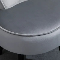 HOMCOM Fußhocker moderner Sitzhocker mit Rücklehne Ottomane für Schlafzimmer Wohnzimmer Velvet-feel Fabric Tannenholz Schaumstoff Grau 47 x 48 x 54 cm(m-7)