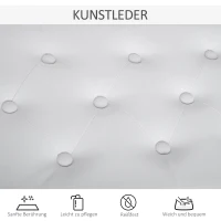 HOMCOM pianokruk pianobank traditionele landelijke stijl cosmetische kruk opbergruimte rubberhout kunstleer wit 76 x 36 x 50 cm(m-7)