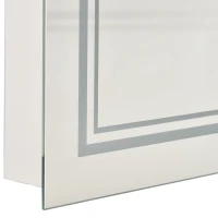 kleankin Badspiegel mit LED-Beleuchtung Bluetooth und Zeitanzeige Badezimmerspiegel 6000-6500K Wandspiegel Touch-Schalter Alu Silber 80 x 60 cm(m-8)