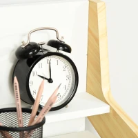 HOMCOM Computertisch Schreibtisch Stehpult und Sitzpult mit verstellbarem Regal Bürotisch mit 2 Fächer Home-Office helles Kiefer Natur Weiß 98 x 56,5 x 100,5 cm(m-8)